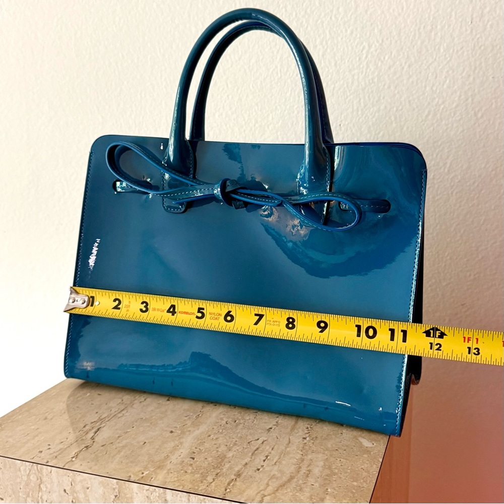 Mansur Gavriel Blue Patent Leather Top-Handle Sun Bag - Picture 12 of 12
